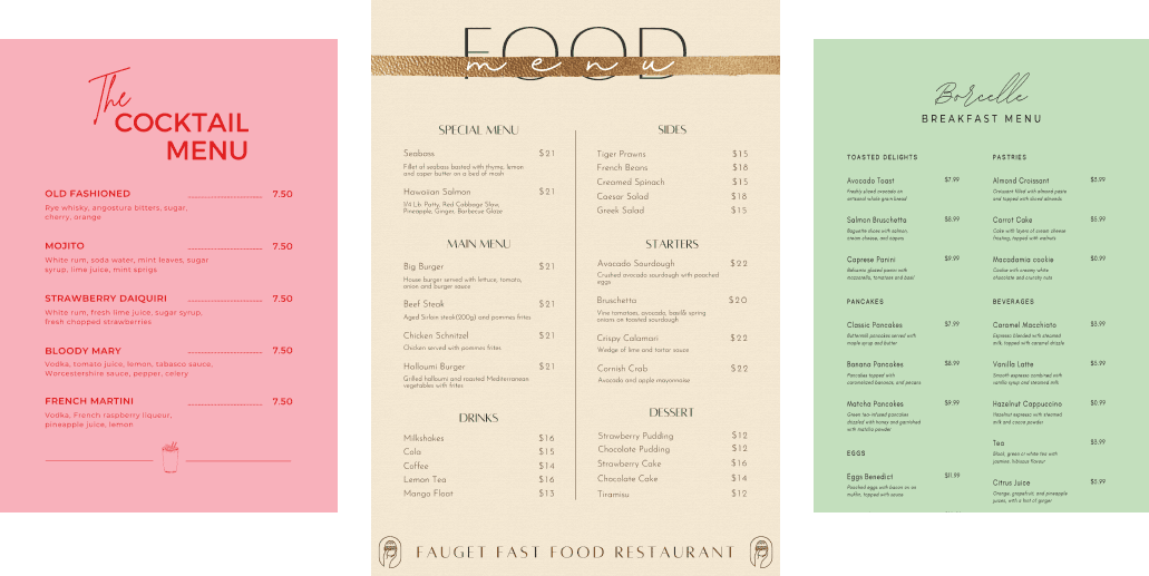 Proofread your menu effortlessly